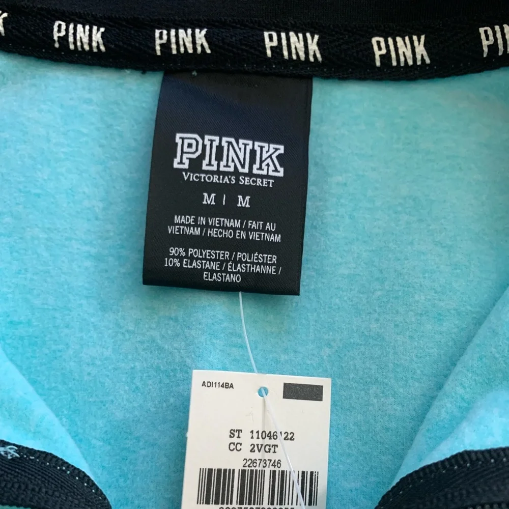 VS Pink 1/4 zip pullover. Size M. Fleece inside. NWT - Picture 2 of 5